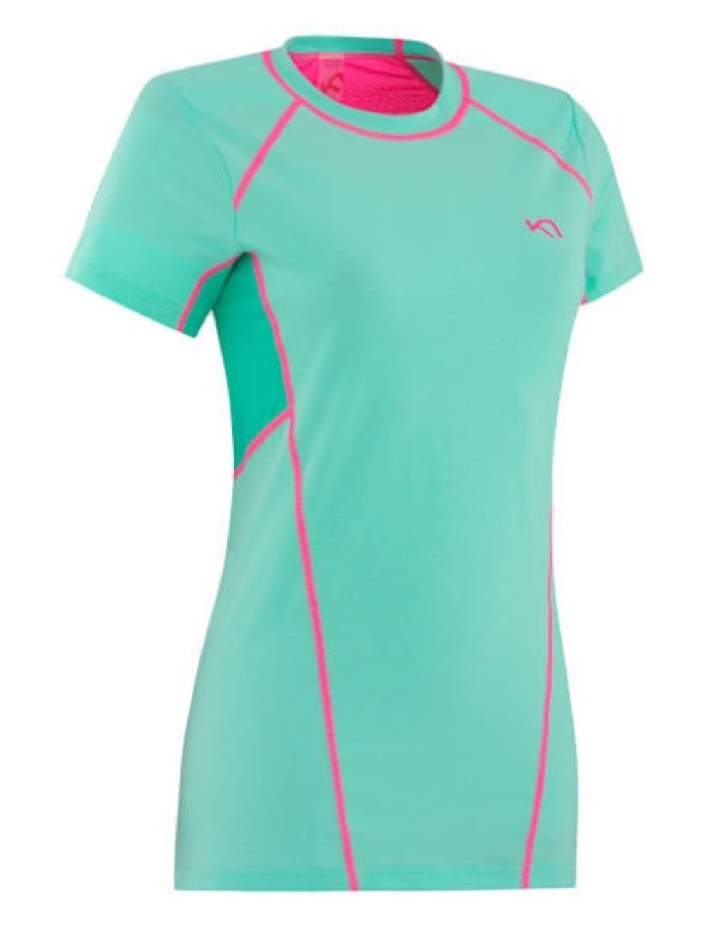 Kari Traa Svala Performance Tee Teal Pink Merino Blend Small